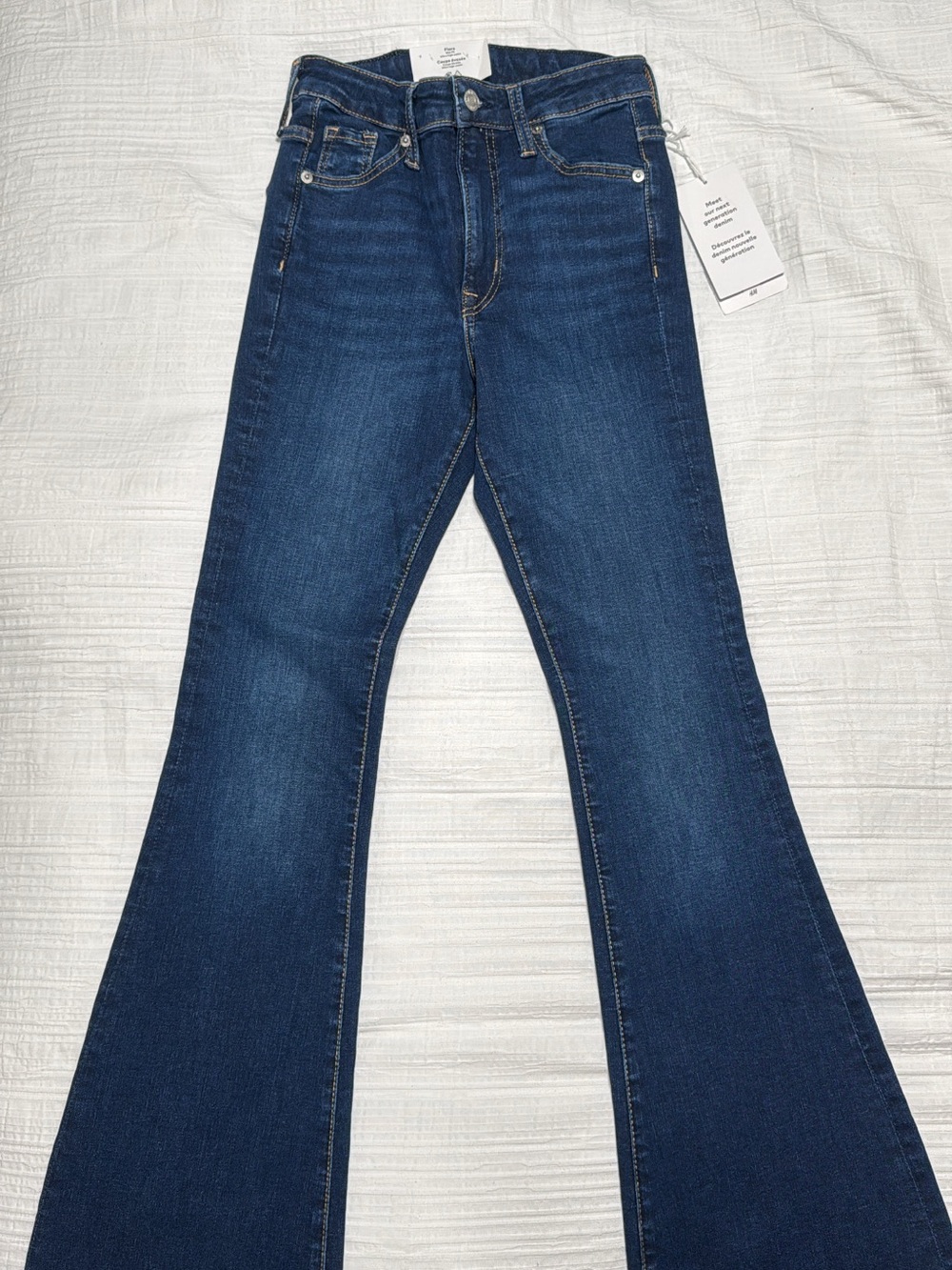 H&M Denim Blue Flare Jeans Ultra High Rise for Women